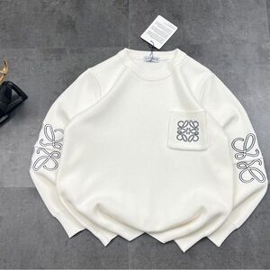 Loewe Cream Sweatshirt with Gray Embroidery